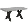 Mesa Extensible Tsara, 6 A 14 Plazas, L 180 A 284 Cm, Gris Hormigón Con Patas De Metal Gris Oscuro