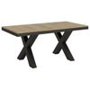 Mesa Extensible Tsara De 6 A 10 Plazas L 120 A 224 Cm Madera Clara Y Estructura De Metal Gris Oscuro