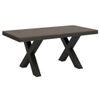 Mesa Extensible Tsara De 6 A 12 Plazas L 160 A 264 Cm Madera Oscura Y Estructura De Metal Gris Oscuro