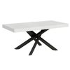 Mesa Extensible, 6 A 12 Personas, Blanco Mate Y Patas Entrelazadas Antracita L 160 A 264 Cm Artemis