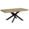 Mesa Extensible 8 A 14 Personas Roble Natural Y Antracita Patas Entrelazadas L 180 A 284 Cm Artemis