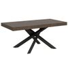 Mesa Extensible 8 A 14 Personas Madera Oscura Y Antracita Patas Entrelazadas L 180 A 284 Cm Artemis