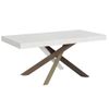 Mesa Extensible, De 6 A 12 Personas, Fresno Blanco Y Patas Entrelazadas De 4 Colores L 160 A 264 Cm Artemis