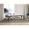 Mesa Oriental Cuadrada Extensible Para 4 A 12 Personas L 90 A 246 Cm Madera Oscura Y Patas De Metal Antracita Kazay