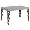 Mesa Rectangular Extensible Para 6 A 10 Personas L 130 A 234 Cm Gris Hormigón Y Patas De Metal Antracita Kazay