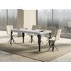 Mesa Extensible De 8 A 20 Personas, Blanca Con Patas De Metal Antracita L 180 A 440 Cm Torza