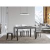 Mesa De Comedor Rectangular Evy 160 Cm De Hormigón Gris Y Metal Antracita