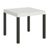 Mesa Cuadrada Extensible Evy, 4 A 12 Personas, L 90 A 246 Cm, Metal Blanco Y Antracita