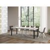 Mesa Cuadrada Extensible Evy, 4 A 12 Personas, L 90 A 246 Cm, Metal Blanco Y Antracita