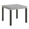 Mesa Extensible Cuadrada Pequeña 90x90/246 Cm Karry-color Gris Cemento