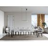 Mesa Rectangular Extensible Evy Con Capacidad De 6 A 14 Personas L 180 A 284 Cm Fresno Blanco Y Metal Antracita