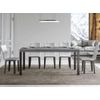 Mesa Rectangular Extensible Evy Con Capacidad De 6 A 14 Personas L 180 A 284 Cm Gris Hormigón Y Metal Antracita