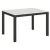 Mesa Rectangular Extensible Evy Para 4 A 10 Personas L 120 A 224 Cm Fresno Blanco Y Metal Antracita