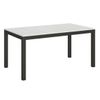 Mesa Rectangular Extensible Evy Para 4 A 10 Personas L 120 A 224 Cm Fresno Blanco Y Metal Antracita