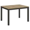 Mesa Rectangular Extensible Evy, 4 A 10 Plazas, L 120 A 224 Cm, Madera Clara Y Metal Antracita