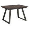 Mesa Rectangular Extensible Bareni De Madera Oscura Y Metal Antracita, 6 A 10 Personas, L 160 A 220 Cm