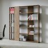 Librería De Madera De Nogal Bamka 120 Cm-color Marrón-anchura 178 Cm