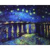 Legendarte - Cuadro Lienzo, Impresión Digital - Noche Estrellada Sobre El Ródano - Vincent Van Gogh - Decoración Pared Cm. 80x100