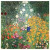 Legendarte - Cuadro Lienzo, Impresión Digital - Jardín De Flores - Gustav Klimt - Decoración Pared Cm. 60x60