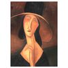 Legendarte - Cuadro Lienzo, Impresión Digital - Retrato De Jeanne Hébuterne Con Sombrero - Amedeo Modigliani - Decoración Pared Cm. 50x70