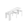 Mesa De Comedor Moderna, Consola Extensible Hasta 10 Plazas, Medidas 90 X 51 X 77 Cm, Color Blanco