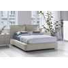 Talamo Italia Cama Doble Con Contenedor Vittoria, Made In Italy, Cabecero Y Funda De Tela, Apertura Frontal, Apto Para Colchón 160x190 Cm, Beige