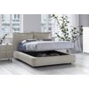 Talamo Italia Cama Doble Con Contenedor Vittoria, Made In Italy, Cabecero Y Funda De Tela, Apertura Frontal, Apto Para Colchón 160x190 Cm, Beige