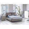 Talamo Italia Cama Doble Con Contenedor Vittoria, Made In Italy, Cabecero Y Funda De Tela, Apertura Frontal, Apto Para Colchón 160x190 Cm, Gris