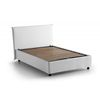 Talamo Italia Cama Individual Y Media Con Contenedor Anna, Made In Italy, Cama Con Revestimiento De Tela, Apertura Frontal, Apta Para Colchón De 120x190 Cm, Blanco