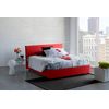 Talamo Italia Cama Doble Con Contenedor Anna, Made In Italy, Cama Con Revestimiento De Tela, Apertura Frontal, Apta Para Colchón 160x200 Cm, Rojo