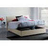 Talamo Italia Cama Doble Con Contenedor Anna, Made In Italy, Cama Con Tapizado En Tela, Apertura Frontal, Con Colchón 160x200 Cm Incluido, Beige