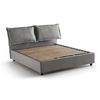 Talamo Italia Cama Doble Con Contenedor Veronica, Made In Italy, Cabecero Y Funda De Tela, Apertura Frontal, Apto Para Colchón 160x190 Cm, Gris