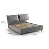 Talamo Italia Cama Doble Con Contenedor Veronica, Made In Italy, Cabecero Y Funda De Tela, Apertura Frontal, Apto Para Colchón 160x190 Cm, Gris