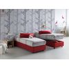 Talamo Italia Cama Individual Con Contenedor Silvia Sommier, Made In Italy, Cama Con Revestimiento De Tela, Apertura Frontal, Con Colchón De 80x190 Cm Incluido, Rojo