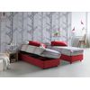 Talamo Italia Cama Individual Con Contenedor Silvia Sommier, Made In Italy, Cama Con Revestimiento De Tela, Apertura Lateral, Con Colchón De 80x190 Cm Incluido, Rojo