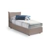 Talamo Italia Cama Individual Con Contenedor Veronica, Made In Italy, Cama Con Revestimiento De Cuero Ecológico, Apertura Lateral, Apta Para Colchón 80x190 Cm, Taupe