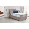 Talamo Italia Cama Individual Con Contenedor Veronica, Made In Italy, Cama Con Revestimiento De Cuero Ecológico, Apertura Lateral, Apta Para Colchón 80x190 Cm, Taupe