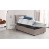 Talamo Italia Cama Individual Con Contenedor Veronica, Made In Italy, Cama Con Revestimiento De Cuero Ecológico, Apertura Lateral, Apta Para Colchón 80x190 Cm, Taupe