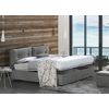 Talamo Italia Cama Individual Con Contenedor Giulia, Made In Italy, Cama Con Revestimiento De Tela, Apertura Frontal, Apta Para Colchón 80x190 Cm, Gris