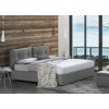 Talamo Italia Cama Individual Con Contenedor Giulia, Made In Italy, Cama Con Revestimiento De Tela, Apertura Frontal, Apta Para Colchón 80x190 Cm, Gris