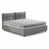 Talamo Italia Cama Individual Con Contenedor Giulia, Made In Italy, Cama Con Revestimiento De Tela, Apertura Frontal, Apta Para Colchón 80x190 Cm, Gris