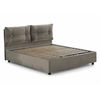 Talamo Italia Cama Individual Con Contenedor Giulia, Made In Italy, Cama Con Revestimiento De Tela, Apertura Frontal, Con Colchón De 80x190 Cm Incluido, Taupe