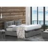 Talamo Italia Cama Doble Con Contenedor Giulia, Made In Italy, Cama Con Revestimiento De Tela, Apertura Frontal, Con Colchón 160x200 Cm Incluido, Gris