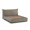 Talamo Italia Cama Doble Con Contenedor Simona, Made In Italy, Cabecero Y Tapizado En Tela, Apertura Frontal, Apto Para Colchón 160x190 Cm, Taupe