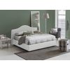 Talamo Italia Cama Doble Con Contenedor Claudia, Made In Italy, Cama Con Revestimiento De Tela, Apertura Frontal, Apta Para Colchón 160x190 Cm, Blanco