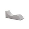 Puf Talamo Italia Single Clever, 100% Made In Italy, Puf Convertible En Chaise Longue En Ecopiel, 130x50h50 Cm, Color Blanco