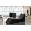 Puf Talamo Italia Clever Single, 100% Made In Italy, Puf Convertible En Chaise Longue En Ecopiel, Cm 130x50h50, Color Negro