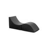 Puf Talamo Italia Clever Single, 100% Made In Italy, Puf Convertible En Chaise Longue En Ecopiel, Cm 130x50h50, Color Negro