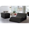 Puf Talamo Italia Clever Doble, 100% Made In Italy, Puf Convertible En Chaise Longue En Ecopiel, Cm 100x200h70, Color Negro