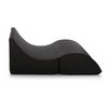 Puf Talamo Italia Clever Doble, 100% Made In Italy, Puf Convertible En Chaise Longue En Ecopiel, Cm 100x200h70, Color Negro